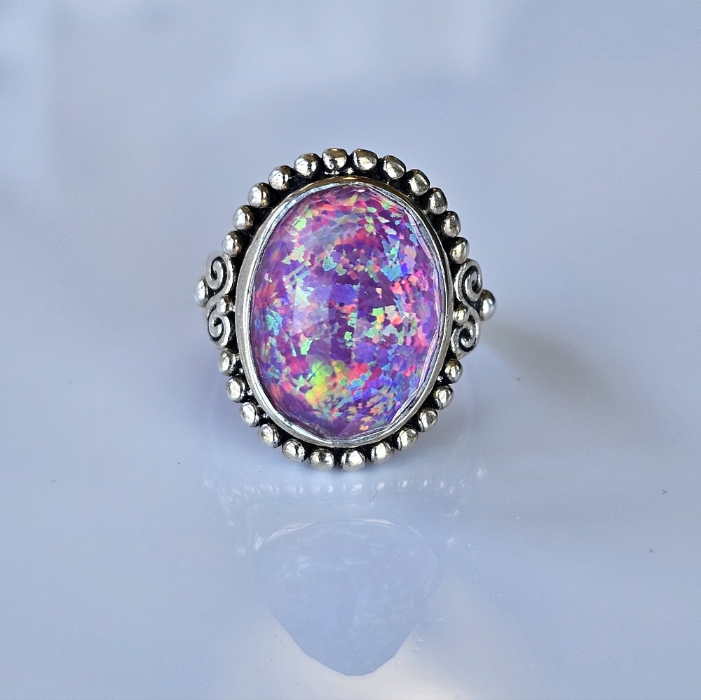 Vintage Sarda Pink Lotus Opal Quartz Ring Size 7!